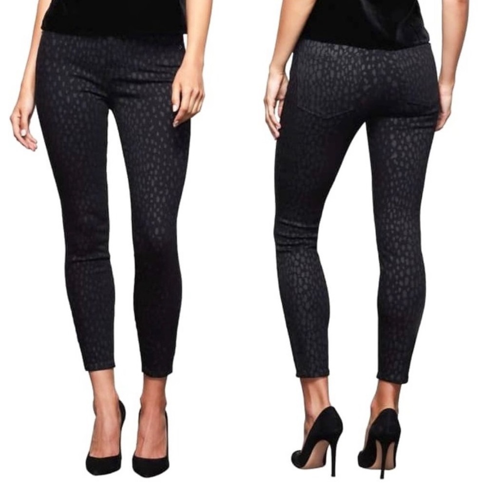 Good American Good Legs Black Leopard High Waist Skinny Jeans 0/25